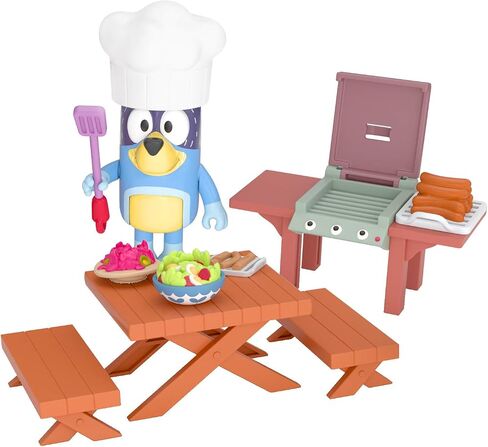 Bluey Dad Backyard BBQ - Bandit 2.5" Figure with Playset, Multicolor, 13030 in Saudi Arabia