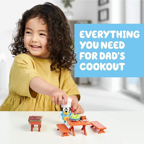 Bluey Dad Backyard BBQ - Bandit 2.5" Figure with Playset, Multicolor, 13030 in Saudi Arabia