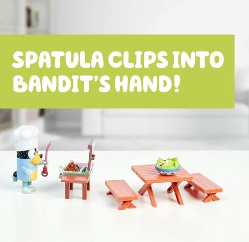 Bluey Dad Backyard BBQ - Bandit 2.5" Figure with Playset, Multicolor, 13030 in Saudi Arabia