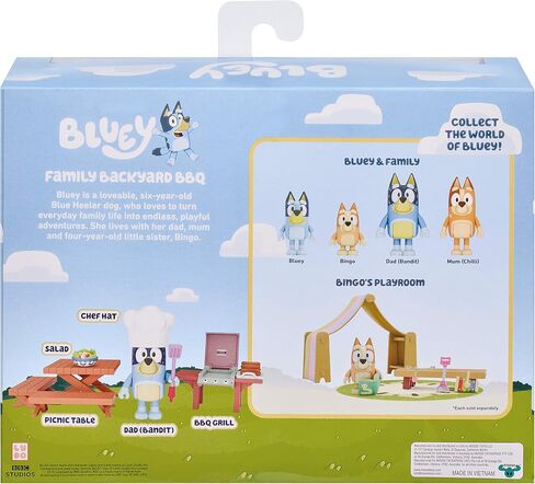Bluey Dad Backyard BBQ - Bandit 2.5" Figure with Playset, Multicolor, 13030 in Saudi Arabia