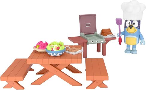 Bluey Dad Backyard BBQ - Bandit 2.5" Figure with Playset, Multicolor, 13030 in Saudi Arabia