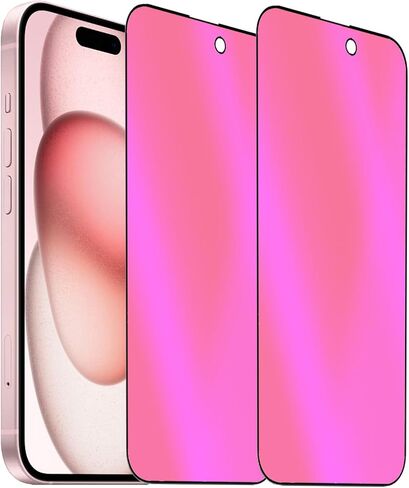 2 حزمة من الزجاج المقسى المضاد للخصوصية باللون الأزرق لهاتف iPhone 15 Plus مقاس 6.7 بوصة واقي شاشة مضاد للتجسس ومضاد للرؤية مطلي بالكهرباء متدرج ملون in Kuwait