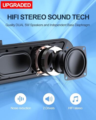 مكبر صوت LENRUE A39PRO للكمبيوتر المحمول، يعمل بالطاقة من النوع C وإدخال الصوت، صوت واضح 10 وات، التوصيل والتشغيل، بدون تأخير الصوت (اتصال من النوع C) in Kuwait