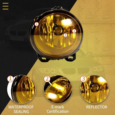 Fog Lights for BMW F22 F23 (228i 230i), E92 E93 (328i 328xi 335i 335is 335xi), F07 (528i 535i 550i GT), ACTIVEHYBRID 5, M235i, M3 M5, 2007-2020, All for M Package Bumper, 1 Pair (Yellow Lens) in Saudi Arabia