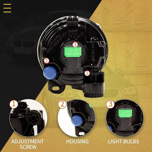 Fog Lights for BMW F22 F23 (228i 230i), E92 E93 (328i 328xi 335i 335is 335xi), F07 (528i 535i 550i GT), ACTIVEHYBRID 5, M235i, M3 M5, 2007-2020, All for M Package Bumper, 1 Pair (Yellow Lens) in Saudi Arabia