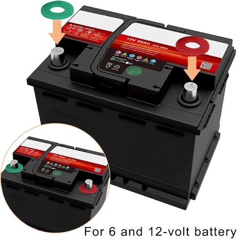 Battery Terminal Anti Corrosion Washer Fiber Battery Terminal Protector, 20 PCS Car Battery Corrosion Prevention Shim, 10 Red and 10 Green in Saudi Arabia