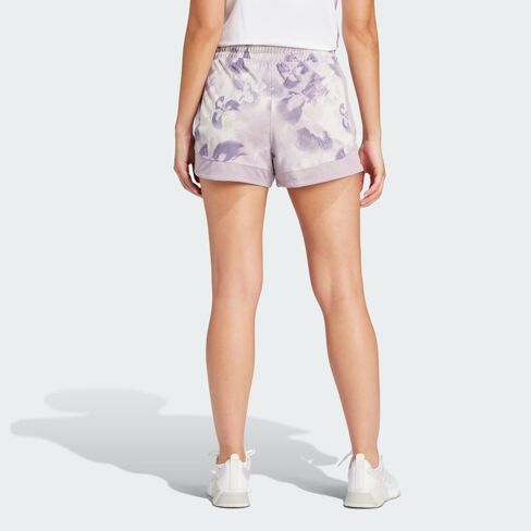 adidas Women's Pacer Essentials All Over Printed Flower Tie-dye Knit Shorts in Saudi Arabia