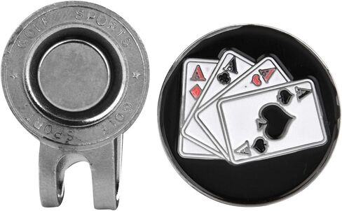 علامات كرة الجولف مع مشبك قبعة الجولف المغناطيسي لأوراق اللعب على شكل علامة كروية لإكسسوارات كرة الجولف in Kuwait