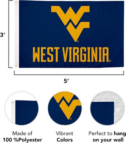 Desert Cactus West Virginia University Flag Mountaineers Banners 100% Polyester Indoor Outdoor 3x5 feet Flags (Style 5) in Saudi Arabia