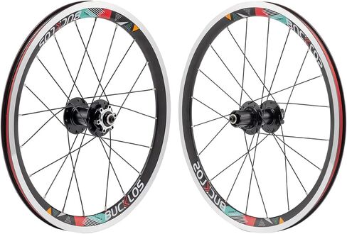 BUCKLOS Folding Bike Wheelset 20 inch 406 451 Black/Red Aluminum Alloy Wheels, V Brake/Disc Brake Quick Release 20H Bicycle Wheelset for 7 8 9 10 11 Speed Cassette in Saudi Arabia