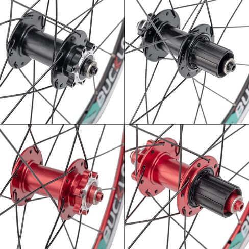 BUCKLOS Folding Bike Wheelset 20 inch 406 451 Black/Red Aluminum Alloy Wheels, V Brake/Disc Brake Quick Release 20H Bicycle Wheelset for 7 8 9 10 11 Speed Cassette in Saudi Arabia