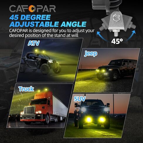 مصابيح الطرق الوعرة لشاحنات جيب وسيارات الدفع الرباعي وأضواء القيادة الجانبية وأضواء الضباب، بقعة أضواء سيارة كهرمانية مقاس 7 بوصات، 16,000 لومن + سطوع 200%، 3300 كلفن كهرمان بارد وأبيض، عبوة من قطعتين in Kuwait