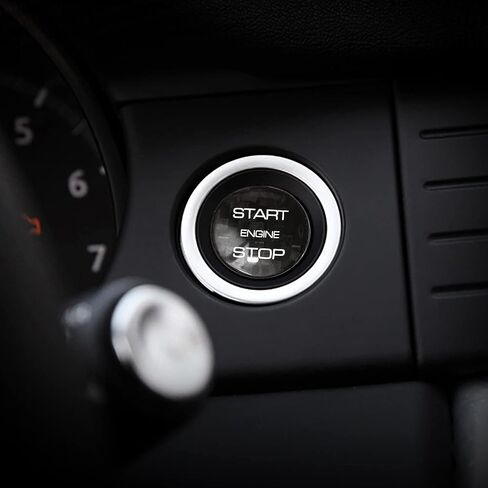 Black Ignition Starter Switch Sticker for Land Rover Discovery Sport for Range Rover Evoque Velar Start Stop Engine Button Cover Genuine Carbon Fiber Material - for Concave Button in Saudi Arabia