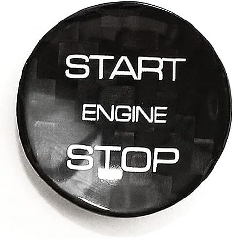Black Ignition Starter Switch Sticker for Land Rover Discovery Sport for Range Rover Evoque Velar Start Stop Engine Button Cover Genuine Carbon Fiber Material - for Concave Button in Saudi Arabia