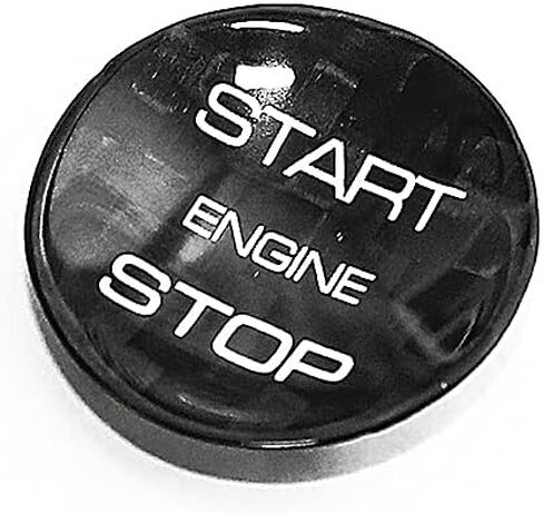 Black Ignition Starter Switch Sticker for Land Rover Discovery Sport for Range Rover Evoque Velar Start Stop Engine Button Cover Genuine Carbon Fiber Material - for Concave Button in Saudi Arabia