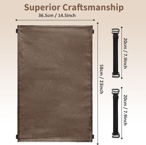 Recliner Slipcover with Headrest Protector, 14.5x23 Inches, Stain Resistant Faux Leather, Brown in Saudi Arabia