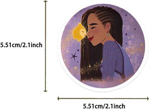 50 قطعة من ملصقات Wish Kids حزمة ملصقات أفلام ديزني ملصقات شخصيات كرتونية لطيفة للأطفال والمراهقين والبالغين ملصقات آشا مقاومة للماء من الفينيل لزجاجة المياه وأمتعة الكمبيوتر المحمول (رغبة) in Kuwait