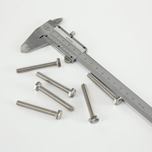 مسمار برأس سداسي M10 × 90 مم، 304 من الفولاذ المقاوم للصدأ (A2-70)، لمسة نهائية لامعة، ملولبة بالكامل، مسامير رأس سداسية، الكمية 5 in Kuwait