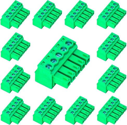 15PCS 3.81mm 5 Pin Phoenix Type Connector Green PCB Screw Terminal Block 5 Pole in Saudi Arabia