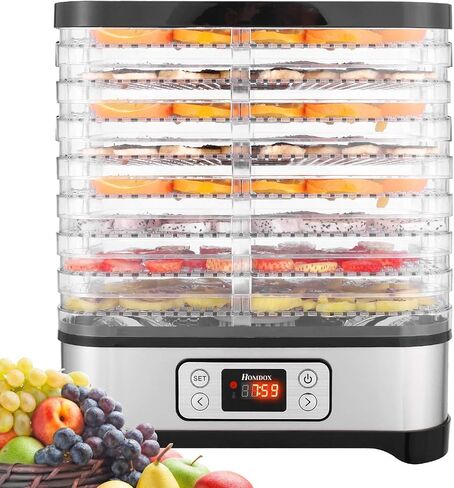 Food Dehydrator Machine, 400W Electric Fruit Dryer with 8 Trays, Digital Timer and Temperature Control, for Jerky/Meat/Beef/Vegetable in Saudi Arabia