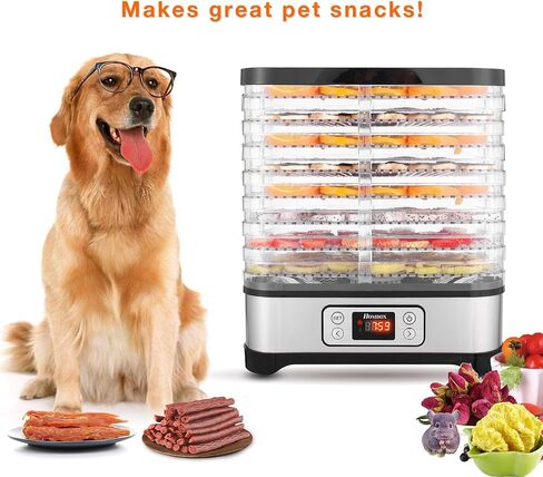 Food Dehydrator Machine, 400W Electric Fruit Dryer with 8 Trays, Digital Timer and Temperature Control, for Jerky/Meat/Beef/Vegetable in Saudi Arabia
