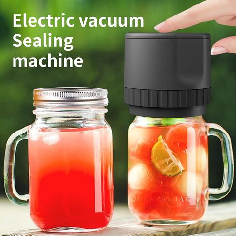 GeRRiT Electric Mason Jar Vacuum Sealer، جرة الطعام المنزلية فراغ السدادة لتعليب الجرار، مجموعة مانعة للتسرب فراغ جرة ميسون مع أغطية ماسون واسعة ومنتظمة الفم in Saudi Arabia