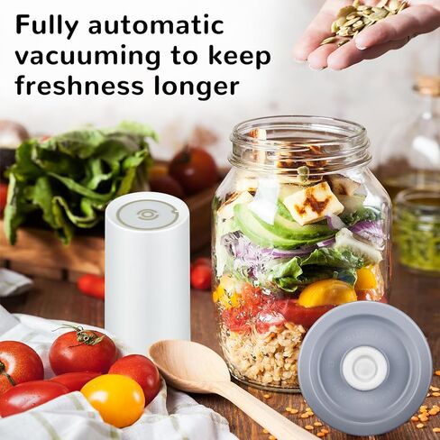 مجموعة أدوات تفريغ الهواء من ميسون مع أغطية بفم عادي وأغطية برطمان واسعة الفم، أغطية فراغ أوتوماتيكية قابلة لإعادة الاستخدام (متعددة الألوان) in Kuwait