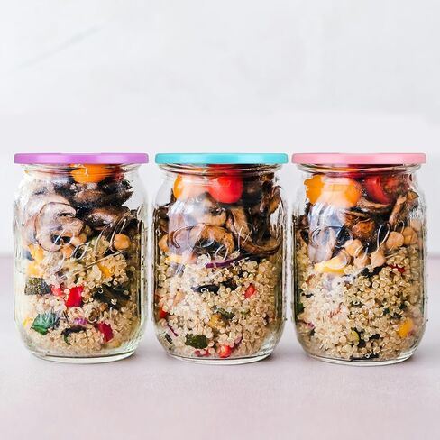 مجموعة أدوات تفريغ الهواء من ميسون مع أغطية بفم عادي وأغطية برطمان واسعة الفم، أغطية فراغ أوتوماتيكية قابلة لإعادة الاستخدام (متعددة الألوان) in Kuwait