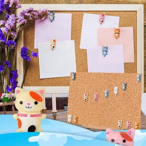60 Pcs Cute Cat Push Pin Decorative Thumbtacks Animal Push Pins for Cork Board Bulletin Board Photo Wall Maps Memo Note Multi-Functional Pushpin Thumb Tacks Office Accessories, 10 Colors in Saudi Arabia