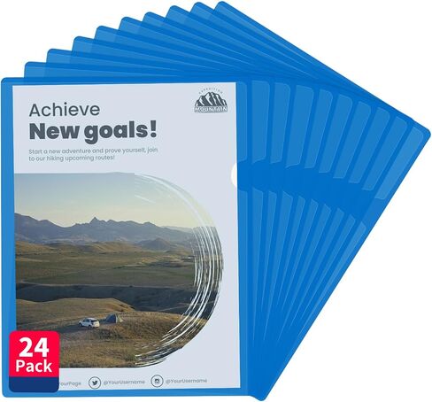 12 Pieces Clear Front Project Folder Report Covers Heavyweight Plastic l-Type Vinyl File Folders Plastic Presentation Folders Letter Size for 8.5x11inches Paper Documents in Saudi Arabia