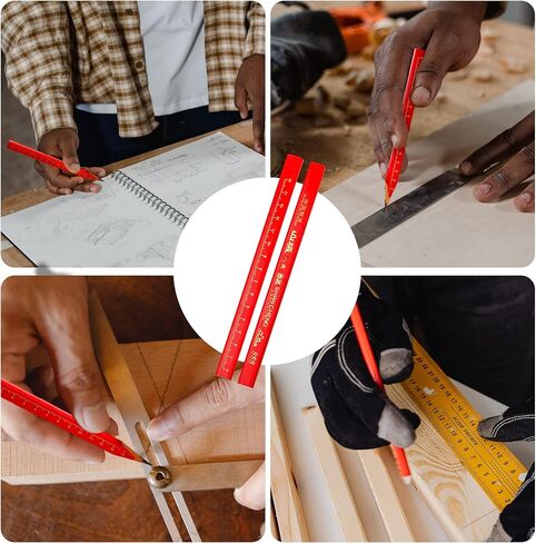 204 قطعة من أقلام رصاص النجار، 200 قطعة من أقلام الرصاص المسطحة مقاس 7 بوصة مع 2 مبراة وممحاة، مجموعة أقلام رصاص للمقاولات لأداة وضع علامات على الأعمال الخشبية in Kuwait