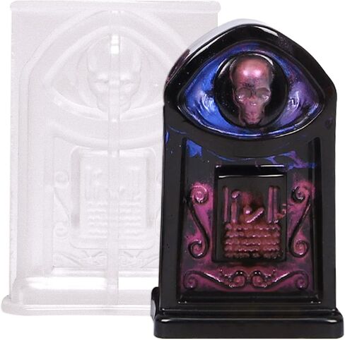 3D Witchy Silicone Molds 4-in-Set Skull Skeleton Tombstone Coffin for Epoxy Resin Candle Aromatherapy Soap Making Wax Plaster Craft Projects in Saudi Arabia
