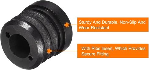 uxcell 4Pcs Plastic Threaded Tube Inserts with M8 Thread, for 25mm/0.98" OD Round Tube, Adjustable Round Black Plastic Plug Caster Insert Chair End Caps Furniture Leg Plug in Saudi Arabia