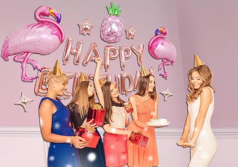 لونا فلامنغو زينة عيد الميلاد، 20 قطعة بالونات عيد ميلاد راية مع بالونات فلامنغو نجمة الأناناس بالونات، هاواي ألوها ديكورات الحفلات بالونات استوائية لمستلزمات ديكورات حفلات لونا in Kuwait