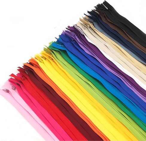 30PCS Nylon Invisible Zipper for Designer/Tailor/Sewer Sewing Craft,Zip Open & Close Very Smoothly-Random Colors(16 inch) in Saudi Arabia