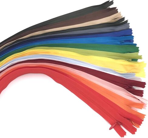 30PCS Nylon Invisible Zipper for Designer/Tailor/Sewer Sewing Craft,Zip Open & Close Very Smoothly-Random Colors(16 inch) in Saudi Arabia