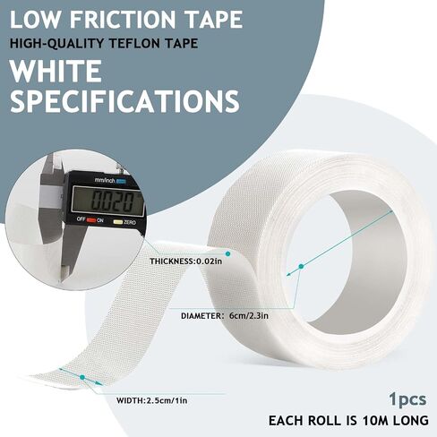 33 Feet Low Friction Tape, 25mm Drawer Slide Tape Abrasion Resistant Drawer Glide Tape, Drag & Noise & Squeak Reduction Ideal for Drawer Cabinet Curtain Furniture in Saudi Arabia