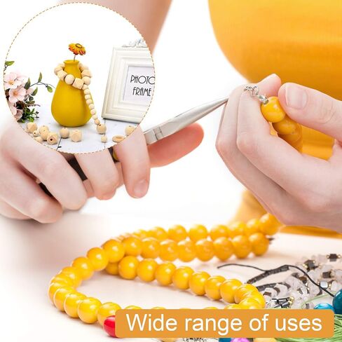 200 Pcs Natural Wood Beads Bulk 4 Styles Round Wood Beads Hexagon Polygon Wooden Beads Bird Toys Spacer Unfinished Geometric Beads for DIY Crafts Garland Jewelry in Saudi Arabia