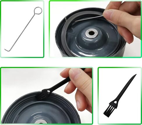 5 قطع غيار من ديلي تريجرز، قطعة واحدة من شفرة استخراج بديلة مع قطعة واحدة من الخلاط 6 شفرات، قطعة واحدة من حشية نوتري وأداة متحركة + فرشاة تنظيف لخلاط نوتري بوليت 600 وات / 900 وات in Kuwait