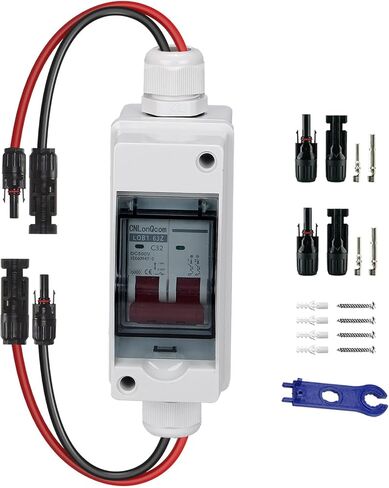 Solar Disconnect Switch for 1-String 500V Solar Panels, PV Miniature Circuit Breaker with PV Connector, IP65 Waterproof housing for DC Systems (C32.2) in Saudi Arabia