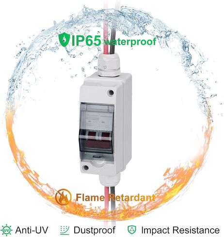 Solar Disconnect Switch for 1-String 500V Solar Panels, PV Miniature Circuit Breaker with PV Connector, IP65 Waterproof housing for DC Systems (C32.2) in Saudi Arabia