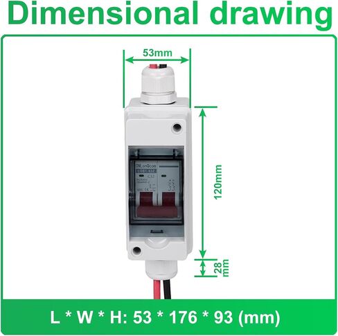 Solar Disconnect Switch for 1-String 500V Solar Panels, PV Miniature Circuit Breaker with PV Connector, IP65 Waterproof housing for DC Systems (C32.2) in Saudi Arabia