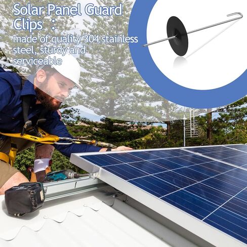مشابك حماية الألواح الشمسية، مشابك تثبيت لحماية الحيوانات، مجموعة لفة حماية الحيوانات من الألواح الشمسية، مشابك تثبيت من الفولاذ المقاوم للصدأ لسياج الحمام سلك الطيور من الألواح الشمسية (100 عبوة، 25 مم) in Kuwait