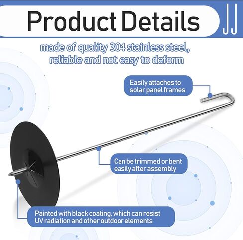 مشابك حماية الألواح الشمسية، مشابك تثبيت لحماية الحيوانات، مجموعة لفة حماية الحيوانات من الألواح الشمسية، مشابك تثبيت من الفولاذ المقاوم للصدأ لسياج الحمام سلك الطيور من الألواح الشمسية (100 عبوة، 25 مم) in Kuwait
