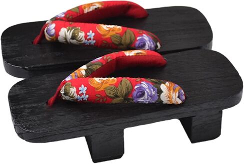 Japanese Clogs Geta Wooden Flip Flops Retro Sandals Slippers Shoes Kimono Cosplay Costume Shoes in Kuwait