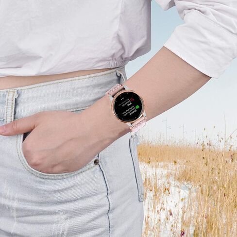 2Pack 18mm Stretchy Nylon Solo Loop Watch Bands Compatible with Garmin Vivoactive 4S/ Venu 2S/ Venu 3S / Vivomove 3S/ Forerunner 265S/255S/255S Music, Elastic Braided Strap for Women Men in Kuwait