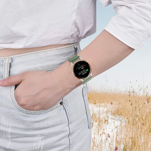 2Pack 18mm Stretchy Nylon Solo Loop Watch Bands Compatible with Garmin Vivoactive 4S/ Venu 2S/ Venu 3S / Vivomove 3S/ Forerunner 265S/255S/255S Music, Elastic Braided Strap for Women Men in Kuwait