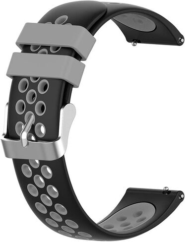 For Garmin Venu Replacement Band, 20mm Dual-Colors Replacement Silicone Wrist Band Strap For Garmin Venu and Garmin Vivoactive 3/3 Music(Silicone Black + Gray) in Saudi Arabia