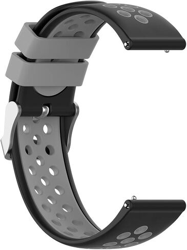 For Garmin Venu Replacement Band, 20mm Dual-Colors Replacement Silicone Wrist Band Strap For Garmin Venu and Garmin Vivoactive 3/3 Music(Silicone Black + Gray) in Saudi Arabia