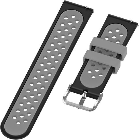 For Garmin Venu Replacement Band, 20mm Dual-Colors Replacement Silicone Wrist Band Strap For Garmin Venu and Garmin Vivoactive 3/3 Music(Silicone Black + Gray) in Saudi Arabia
